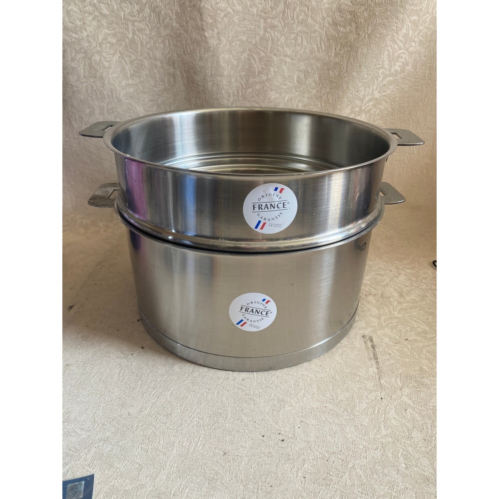 Cristel Steamer Set Pot 5.4qt Silver New French Cookware Induction Professional